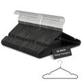 Rainberg Rubber Coated Metal Hangers - 50 Pack Heavy Duty Space Saving Non-Slip Clothes Wardrobe Coat Hangers - Black - Very Good
