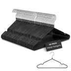 Rainberg Rubber Coated Metal Hangers - 50 Pack Heavy Duty Space Saving Non-Slip Clothes Wardrobe Coat Hangers - Black - Very Good