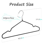 Rainberg Rubber Coated Metal Hangers - 50 Pack Heavy Duty Space Saving Non-Slip Clothes Wardrobe Coat Hangers - Black - Very Good