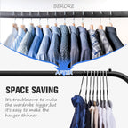 Rainberg Rubber Coated Metal Hangers - 50 Pack Heavy Duty Space Saving Non-Slip Clothes Wardrobe Coat Hangers - Black - Very Good