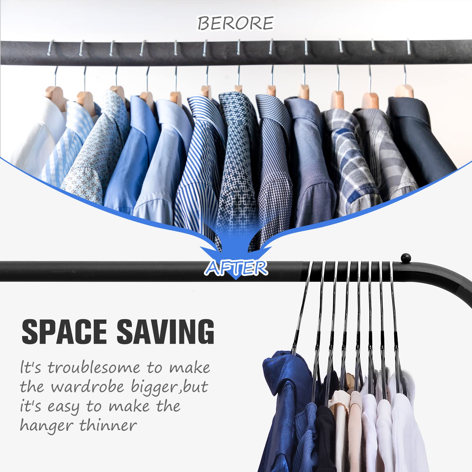 Rainberg Rubber Coated Metal Hangers - 50 Pack Heavy Duty Space Saving Non-Slip Clothes Wardrobe Coat Hangers - Black - Very Good