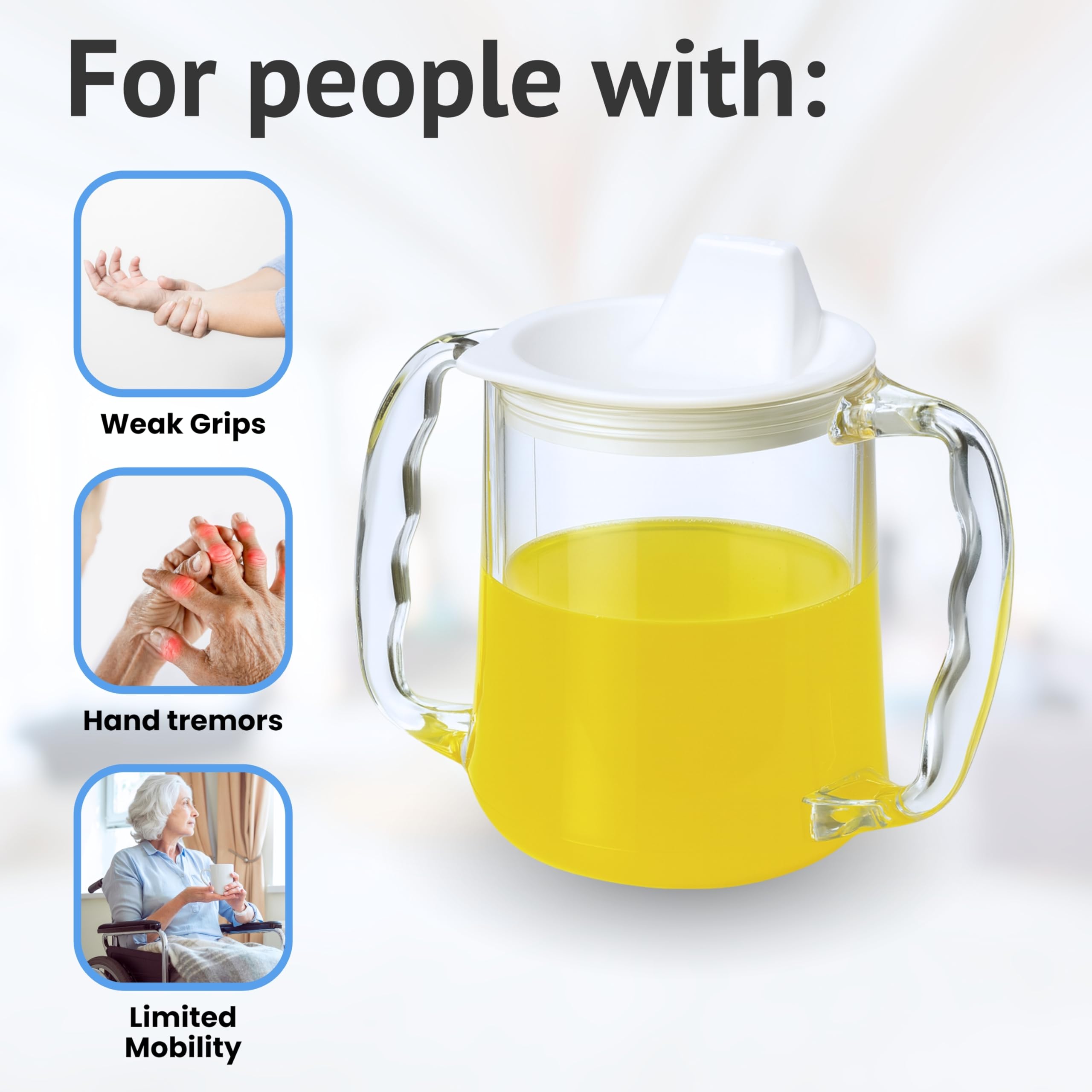 Homecraft Caring Travel Mug - Two Handle Easy Grip - Spill Resistant Spout - Children, Elderly, Disabled Aid - Very Good