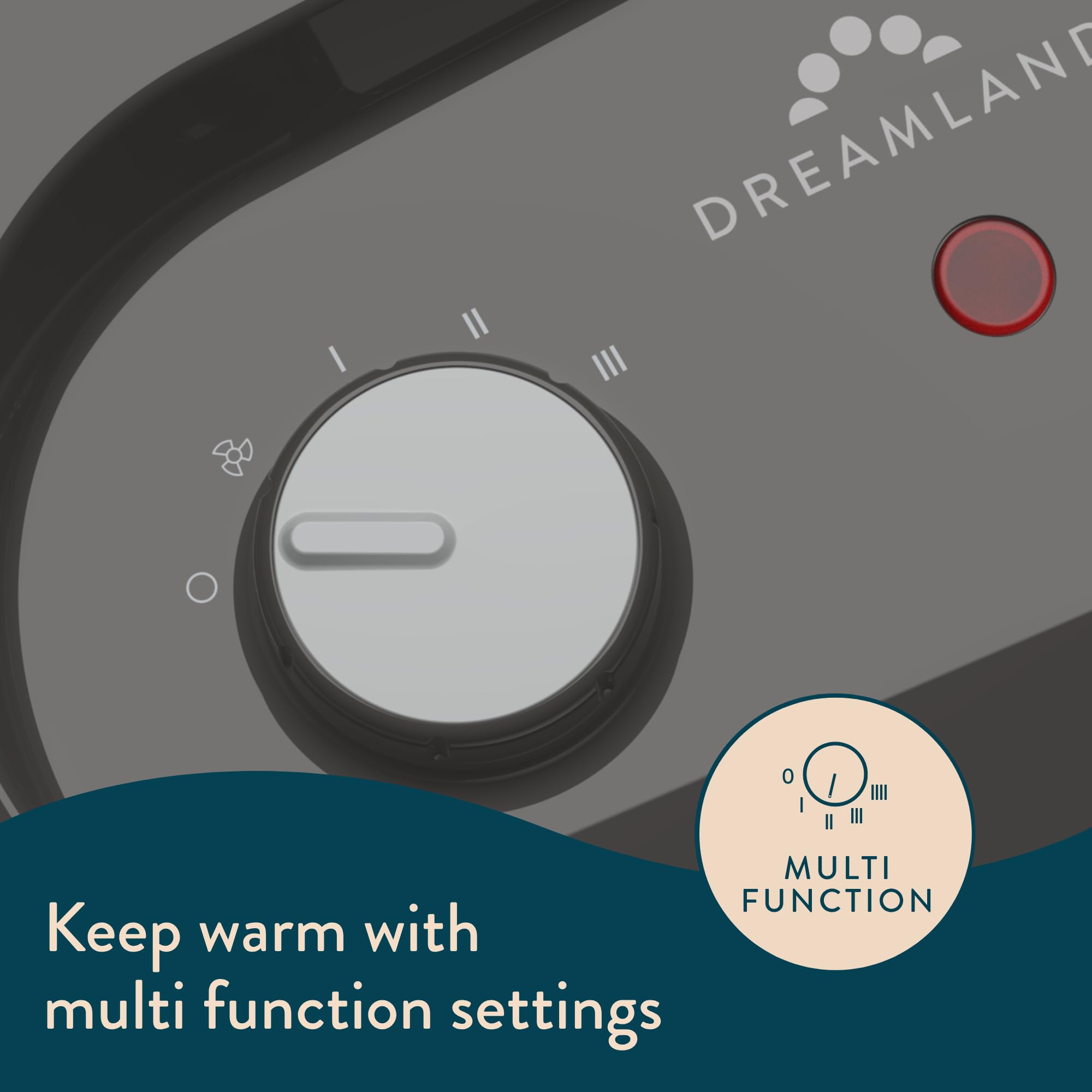 Dreamland Silent Power Comfort Portable Electric Fan Heater - Variable Thermostat, Antifreeze, ECO Mode, Low Energy Room Heater - Very Good