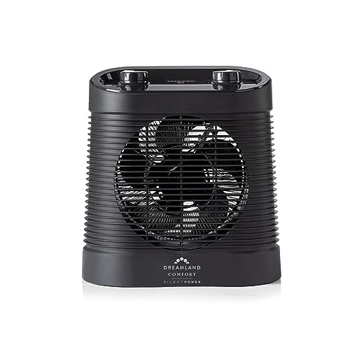 Dreamland Silent Power Comfort Portable Electric Fan Heater - Variable Thermostat, Antifreeze, ECO Mode, Low Energy Room Heater - Very Good