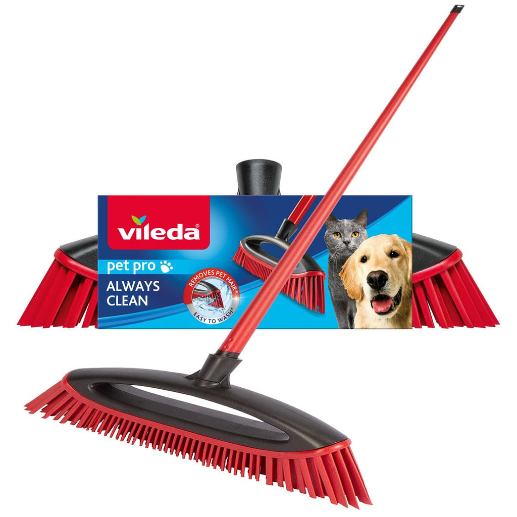 Vileda Pet Pro Always Clean Rubber Broom - Pet Hair Remover Brush for Floors & Carpets - Very Good