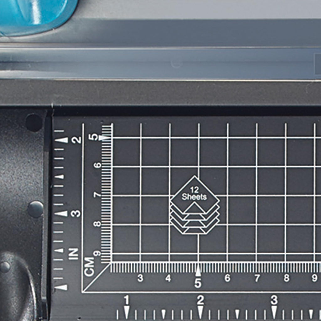 Avery Compact Paper Cutter Trimmer A3CT - Black Teal - 12 Sheet Capacity - A3 Paper Trimmer - Very Good