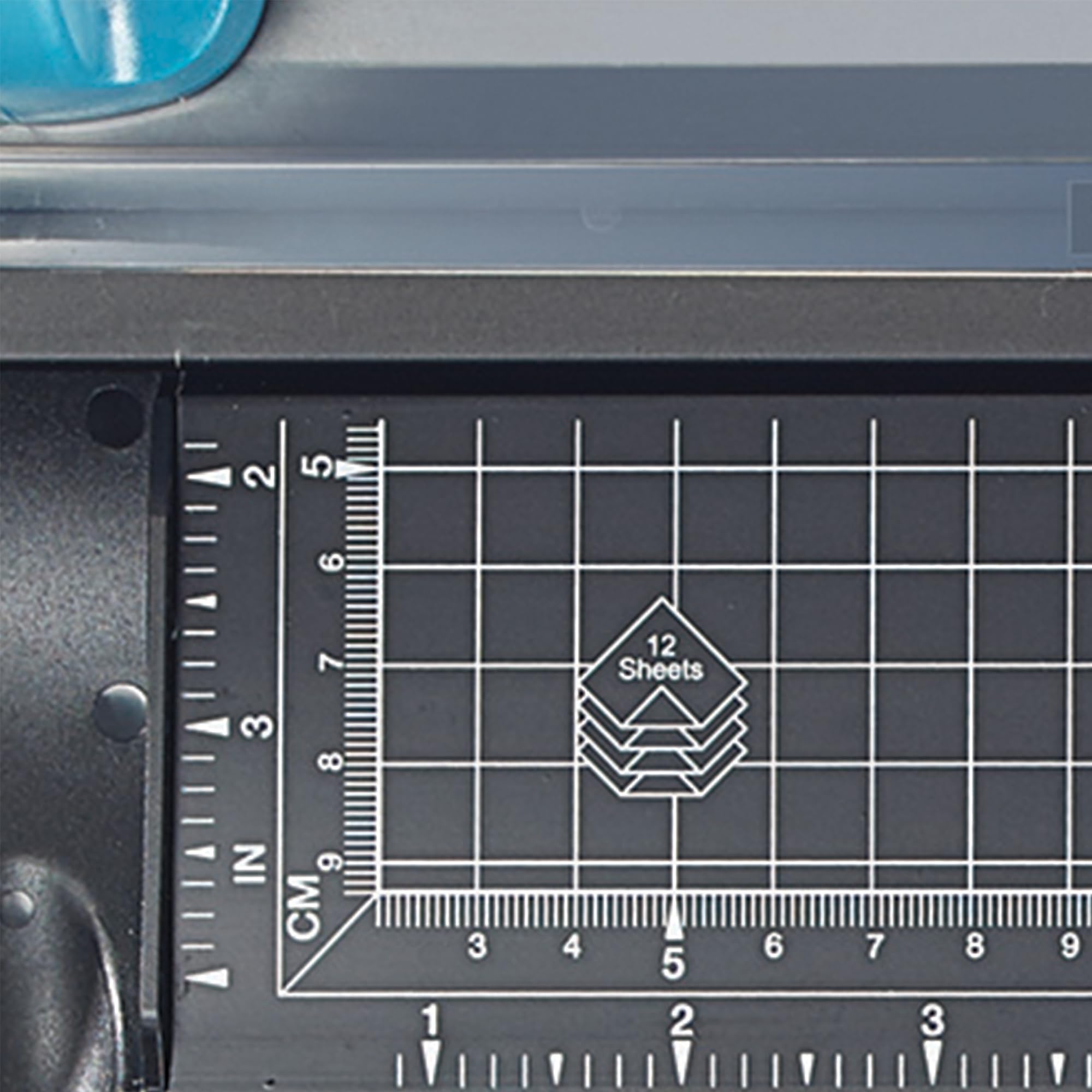 Avery Compact Paper Cutter Trimmer A3CT - Black Teal - 12 Sheet Capacity - A3 Paper Trimmer - Very Good