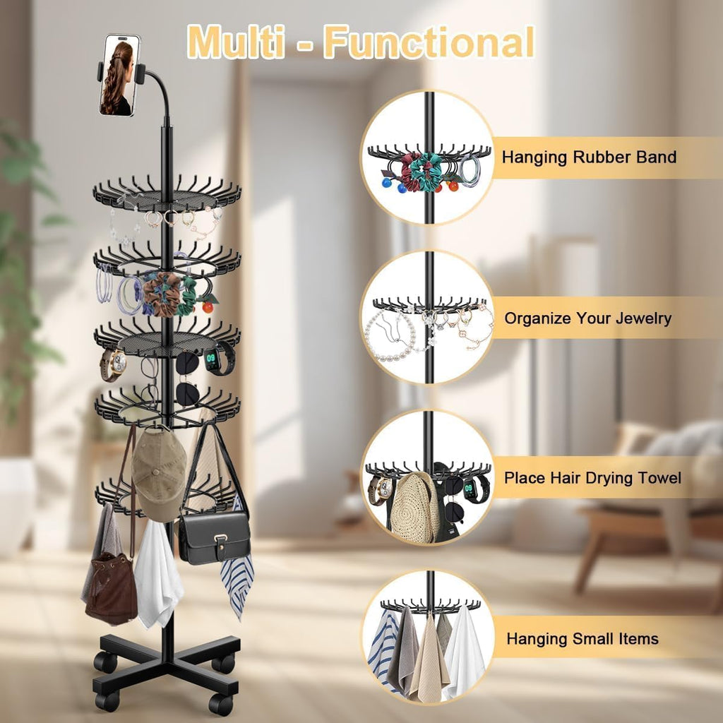 Braiding Hair Stand 140 Pegs - Hair Extension Holder Display Rack Organizer - Phone Tablet Holder - Salon Stylist Mannequin Head Weaving - New