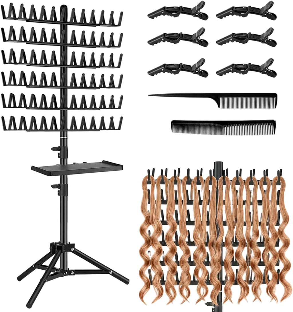 Braiding Hair Stand 140 Pegs - Hair Extension Holder Display Rack Organizer - Phone Tablet Holder - Salon Stylist Mannequin Head Weaving - New