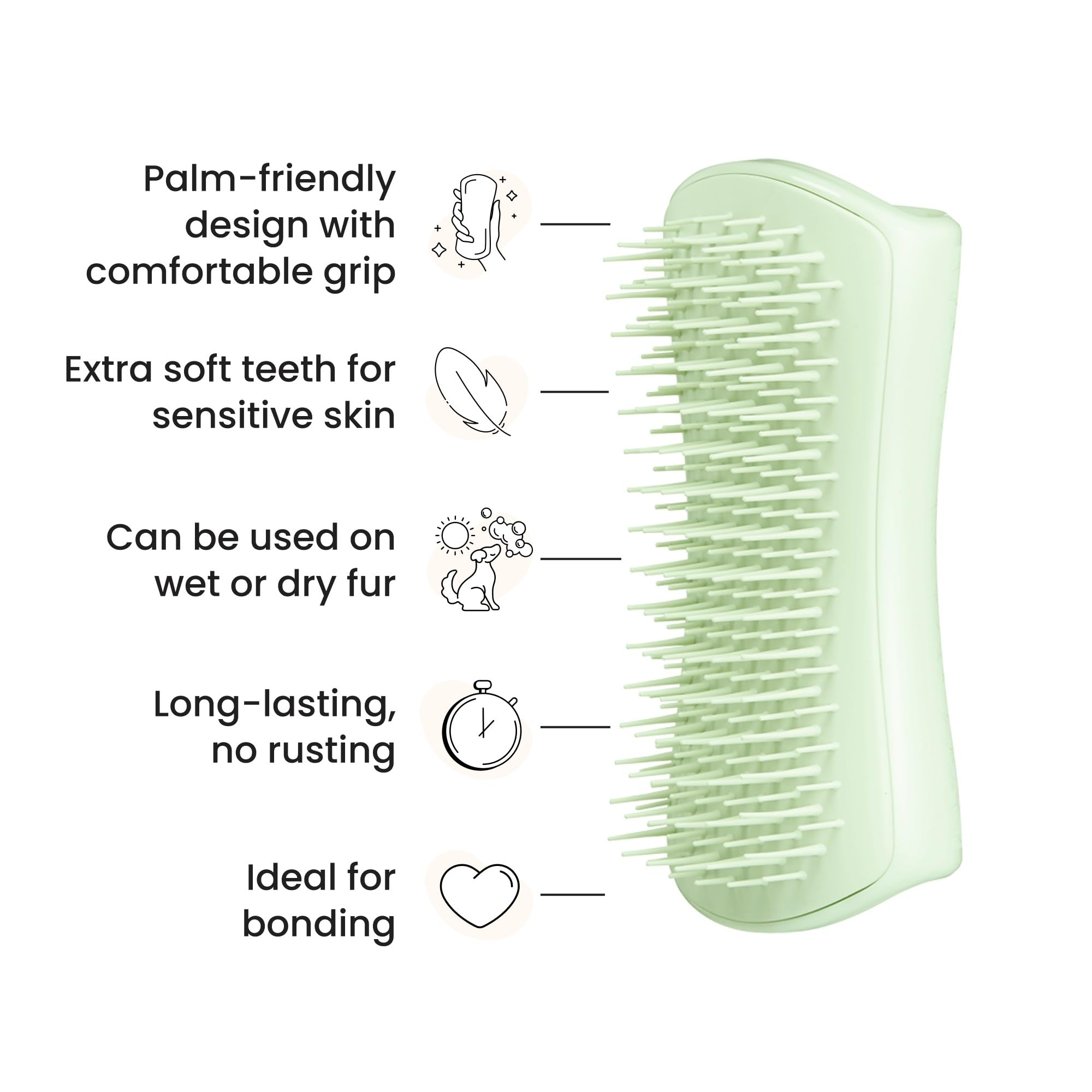 Tangle Teezer | Pet Teezer | Puppy Grooming Brush | Short, Medium Hair | Soft Bristles to Detangle Knots | Mint - Damaged Box