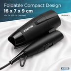 STATUS Toulouse Black Foldable Travel Hairdryer - Damaged Box