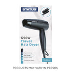STATUS Toulouse Black Foldable Travel Hairdryer - Damaged Box