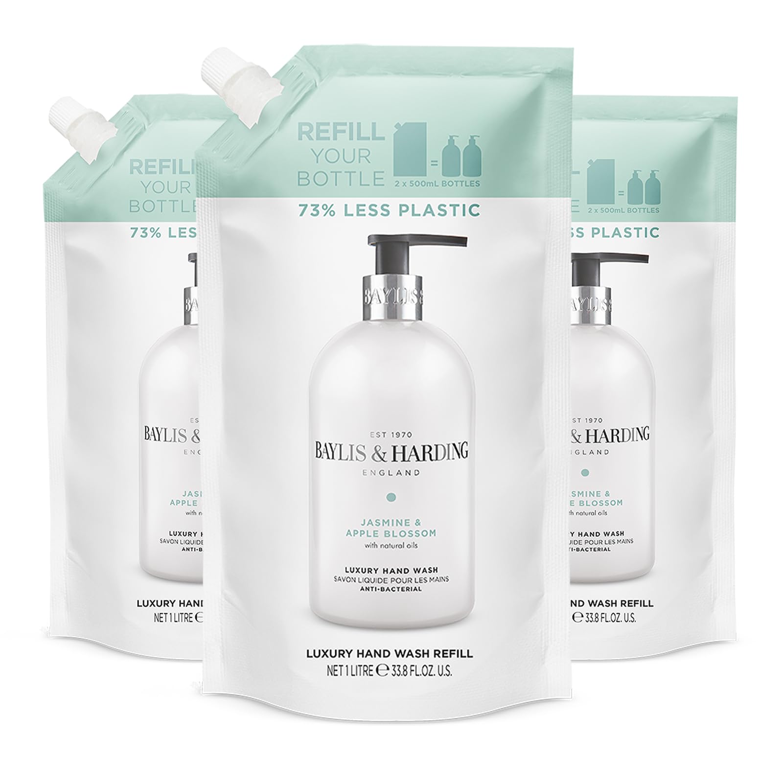 Baylis & Harding Signature Luxury Hand Wash Refill Pouch 1L 3 pack - New