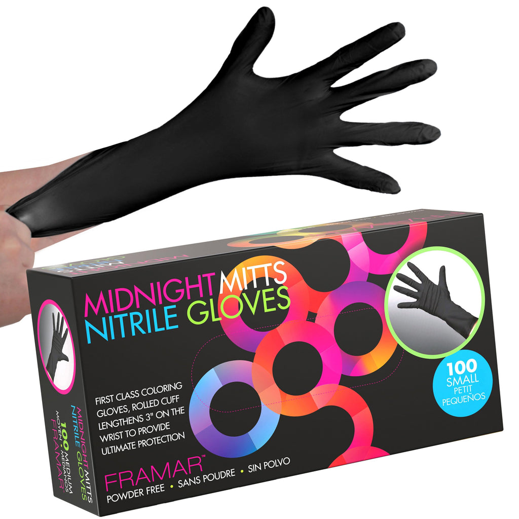FRAMAR Green Nitrile Gloves Medium, Biodegradable Disposable Latex-Free - Damaged Box