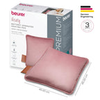 Beurer Heaty Cordless Heat Pad with Battery - 3 Temperature Settings, Fast Heating, Soft Velvet, Rose - Damaged Box