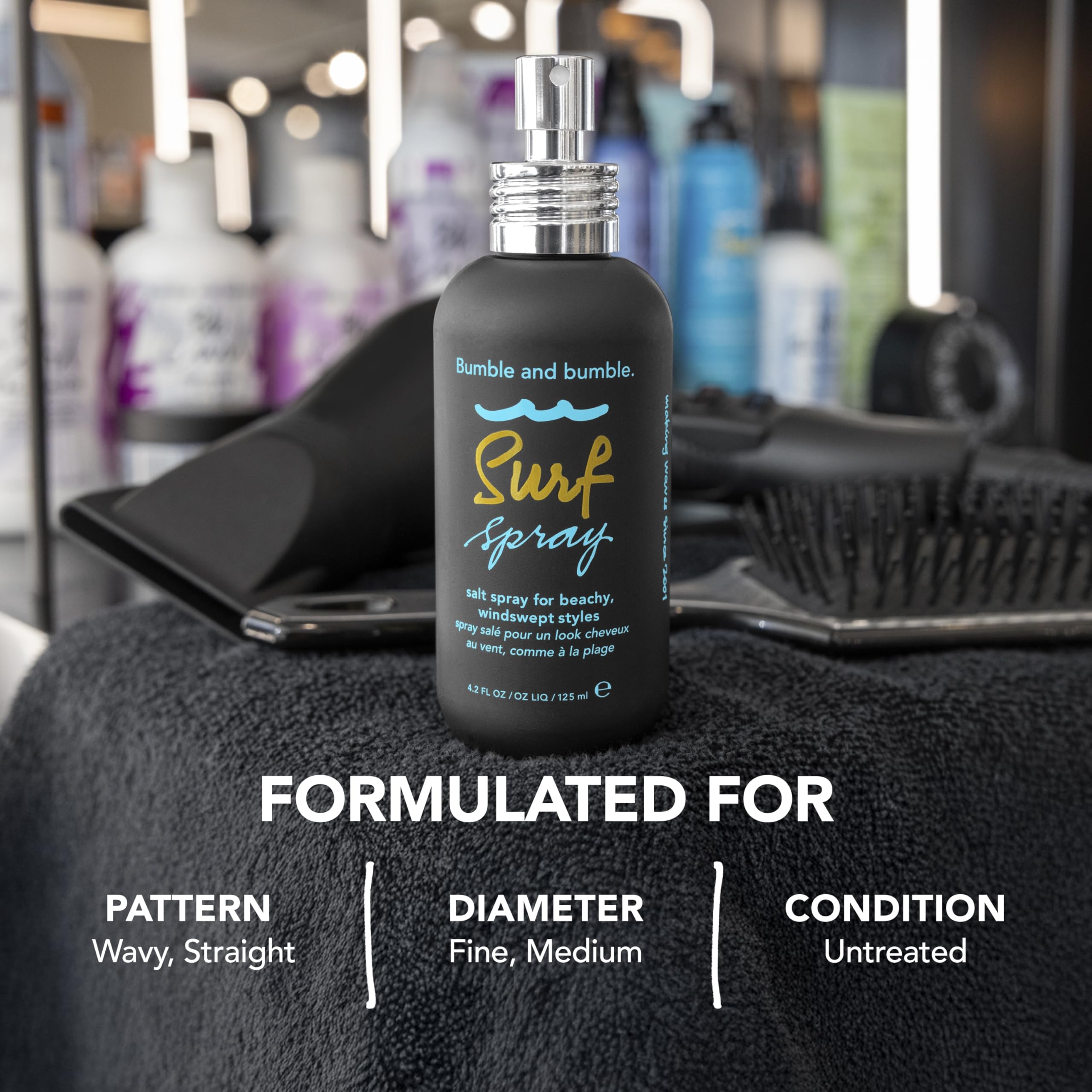 Bumble and bumble. Surf Sea Salt Spray | Volumizing | Adds Texture + Matte Finish, Wavy Straight, 125 ml - Damaged Box