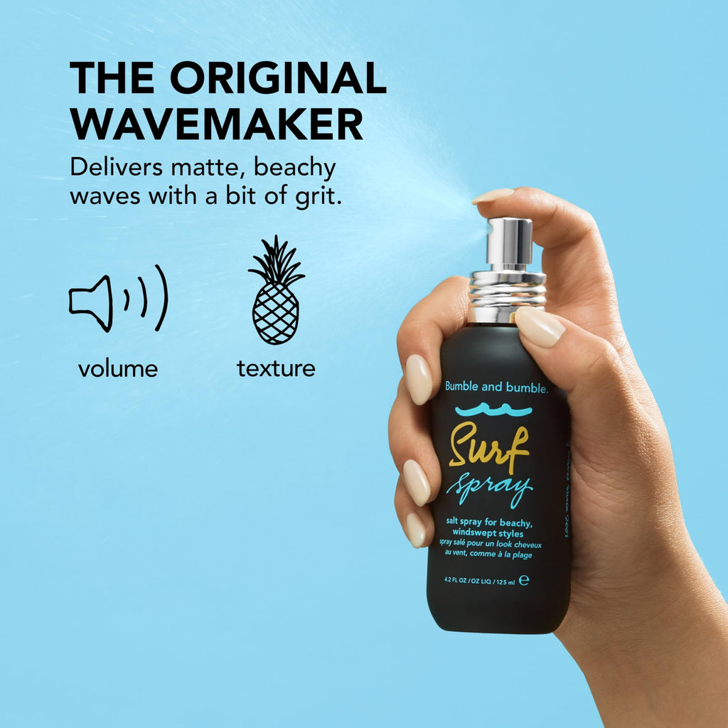 Bumble and bumble. Surf Sea Salt Spray | Volumizing | Adds Texture + Matte Finish, Wavy Straight, 125 ml - Damaged Box