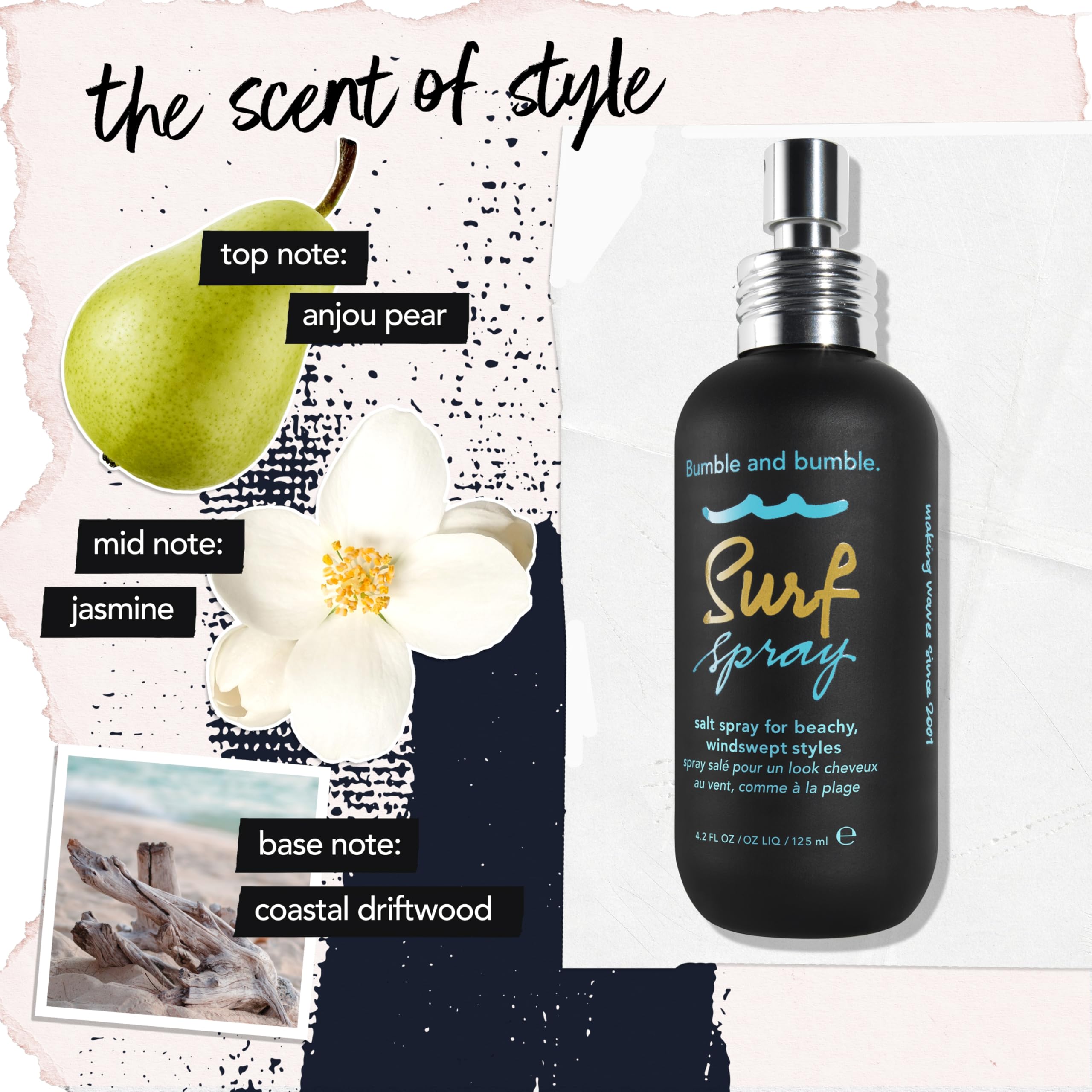 Bumble and bumble. Surf Sea Salt Spray | Volumizing | Adds Texture + Matte Finish, Wavy Straight, 125 ml - Damaged Box