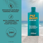 Piz Buin After Sun Tan Intensifying Moisturising Lotion (200ml), Nourishing Aftersun Cream with Vitamin E and Shea Butter, Ideal to Soothe Sensitive Skin, with Tanimel Tan Intensifying Plant Extract - New