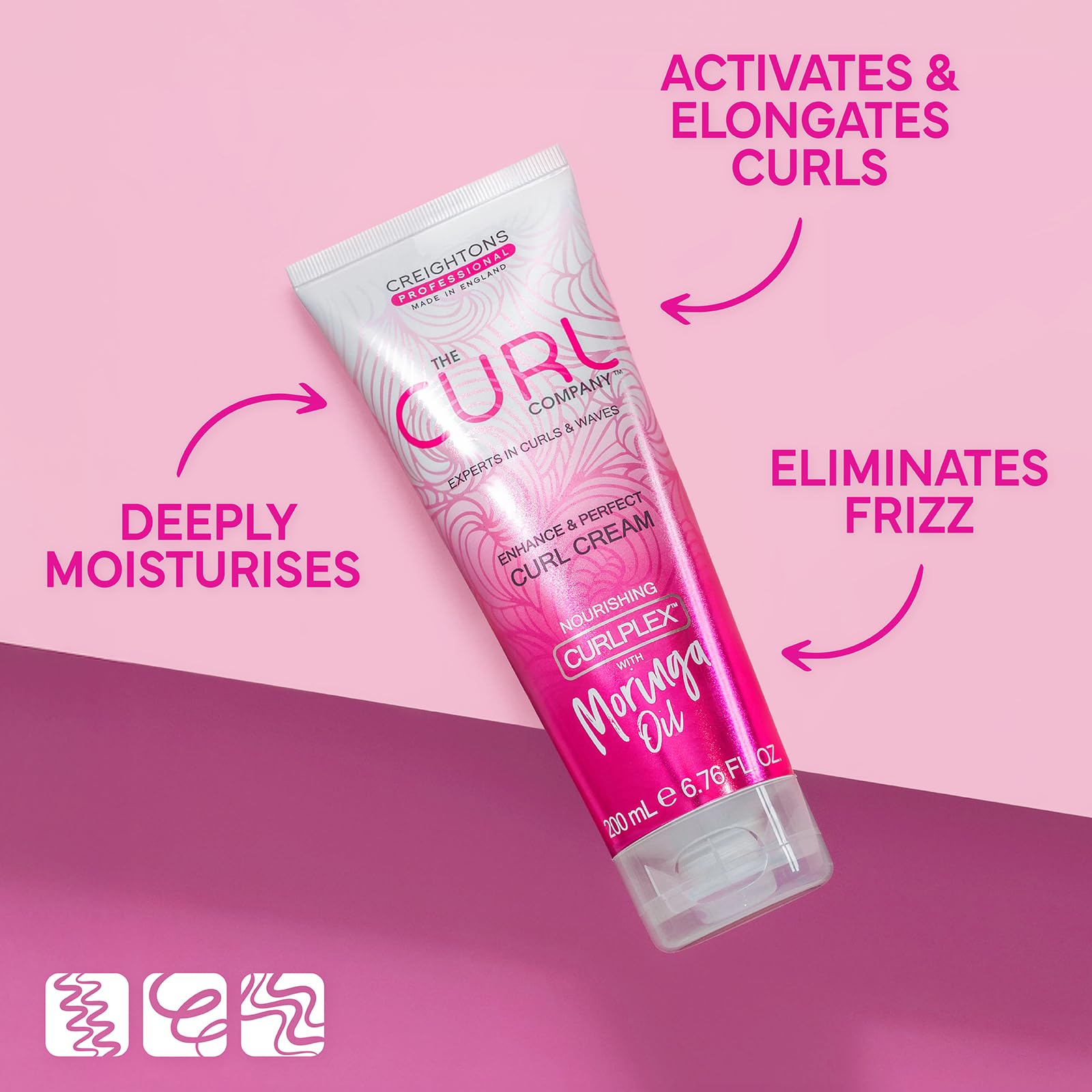 The Curl Company Enhance & Perfect Curl Cream (200ml) - Professionally Formulated with Nourishing Curplex with Moringa Oil. Experts in Curls & Waves - New