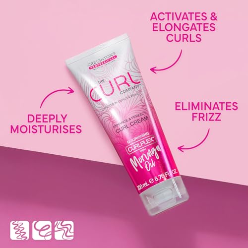 The Curl Company Enhance & Perfect Curl Cream (200ml) - Professionally Formulated with Nourishing Curplex with Moringa Oil. Experts in Curls & Waves - New
