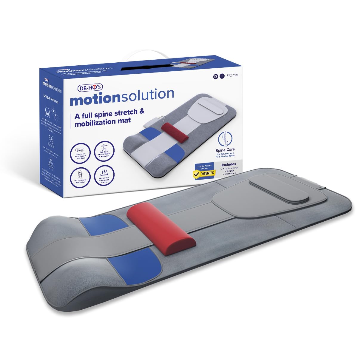 DR-HO'S MotionSolution Mat | Spine Mobilising and Stretching Mat with Heat | Relieve Aches and Pains, Relax Muscles, Improve Flexibility at Home (FBM) - Damaged Box
