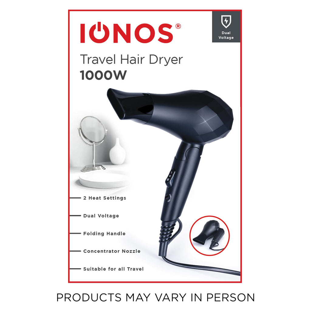 IONOS Travel Hairdryer with Status Styling Technology - New