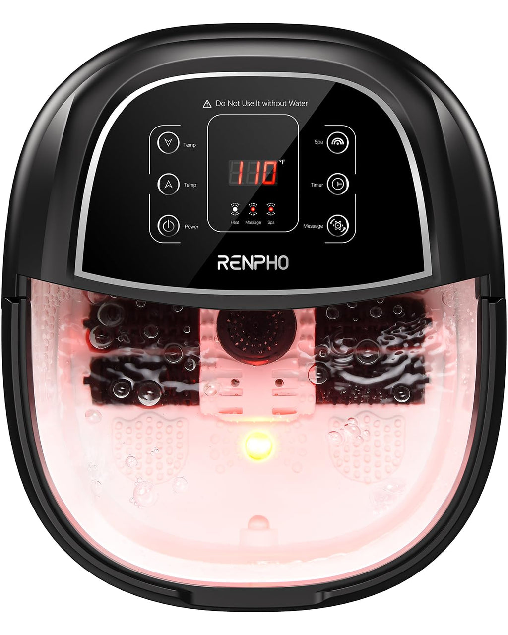RENPHO Foot Spa Massager with Heater - Foot Bath Machine - Black - Bubble & Massage Functions - Damaged Box