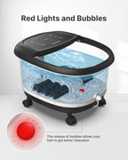 RENPHO Foot Spa Massager with Heater - Foot Bath Machine - Black - Bubble & Massage Functions - Damaged Box