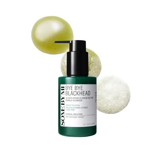 SOME BY MI Bye Bye Blackhead 30 Days Miracle Green Tea Tox Bubble Cleanser - 4.23 Oz, 120g - Made from Green Tea Extract - Mild Daily Face Wash for Removing Sebum and Blackheads - Korean SkinCare - Damaged Box