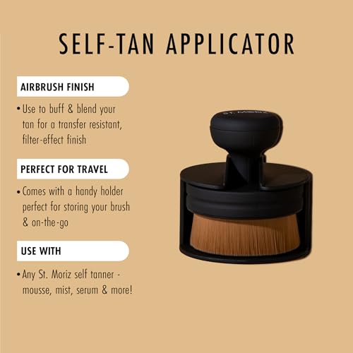 St Moriz Self Tan Applicator Blending Brush | For Face, Body & Hard to Reach Areas | Streak-Free Airbrush Finish | Use with Any Fake Tan - New