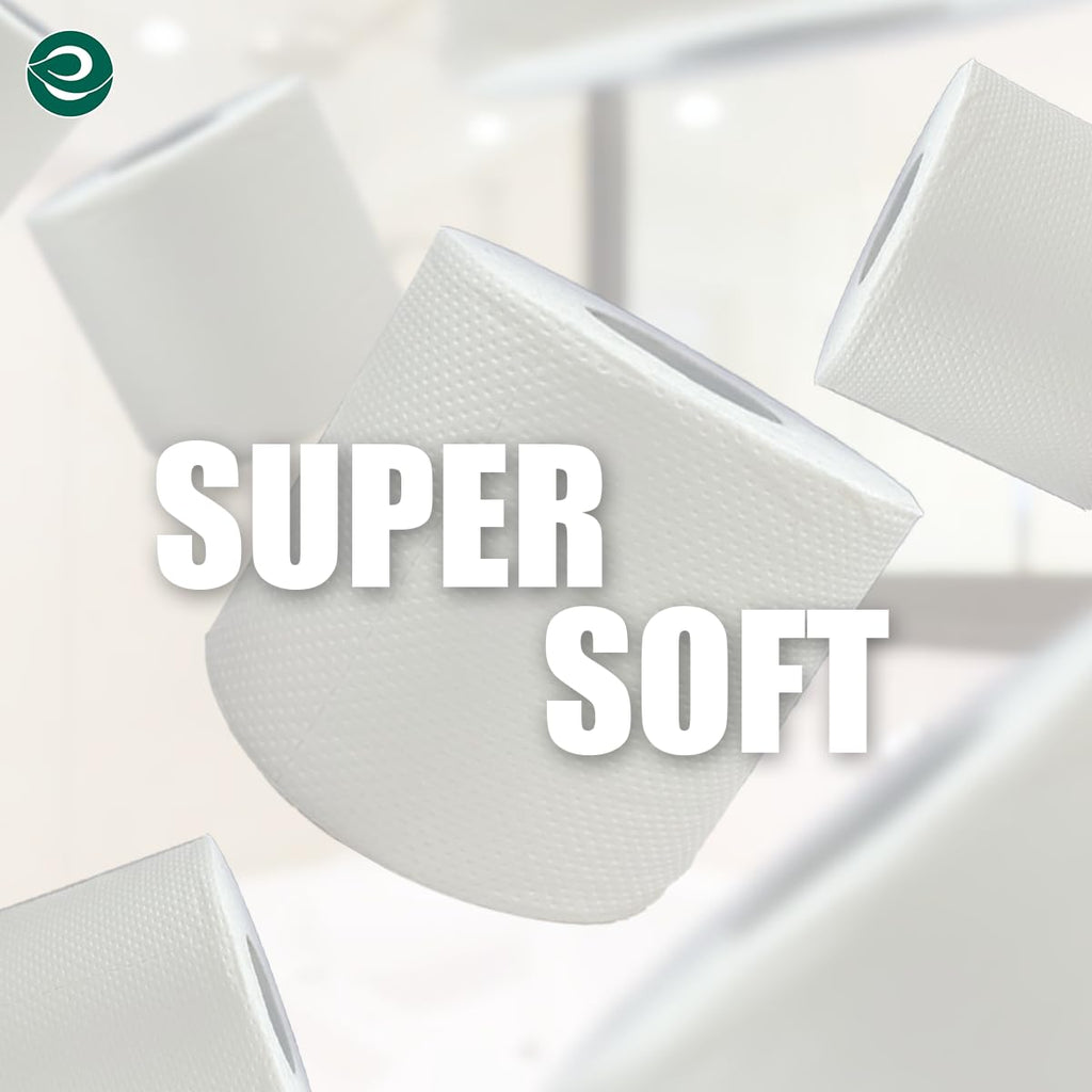 ECO SOUL Bamboo Toilet Paper 24 Mega Rolls - 3 Ply, 300 Sheets, Eco-Friendly, Septic Safe, Organic Bath Tissue, FSC Certified - Damaged Box