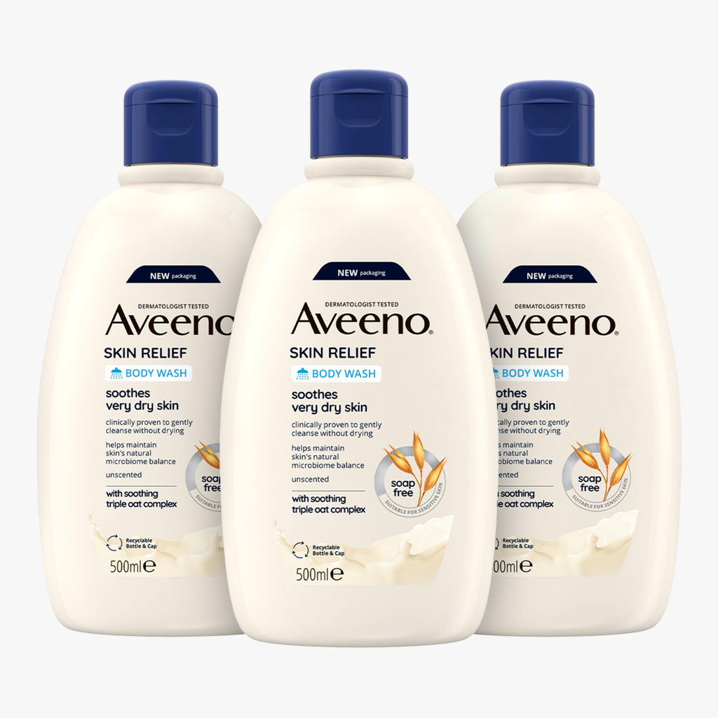 Aveeno Skin Relief Moisturising Body Wash for Sensitive Skin (1x 500ml) - New