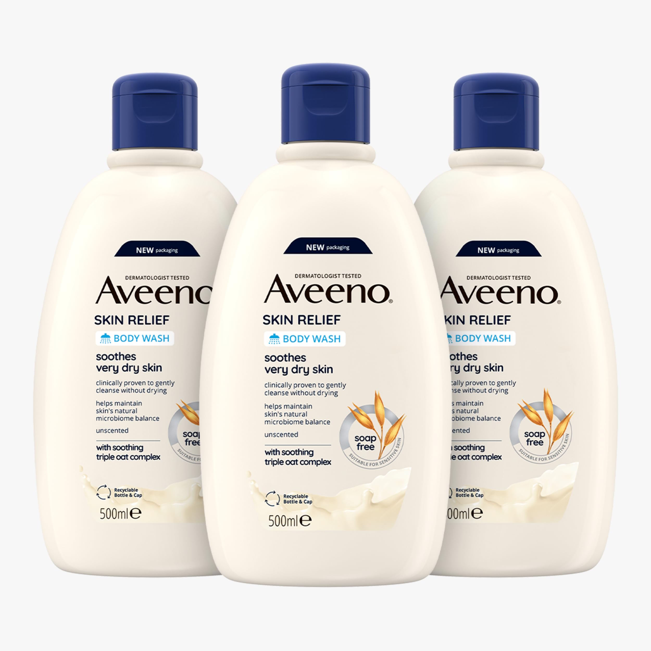 Aveeno Skin Relief Moisturising Body Wash for Sensitive Skin (1x 500ml) - New