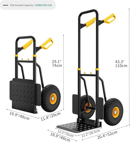 YITAHOME 6 Wheels Stair Climber Trolley - 150kg Foldable Sack Truck Hand Cart Dolly - Damaged Box