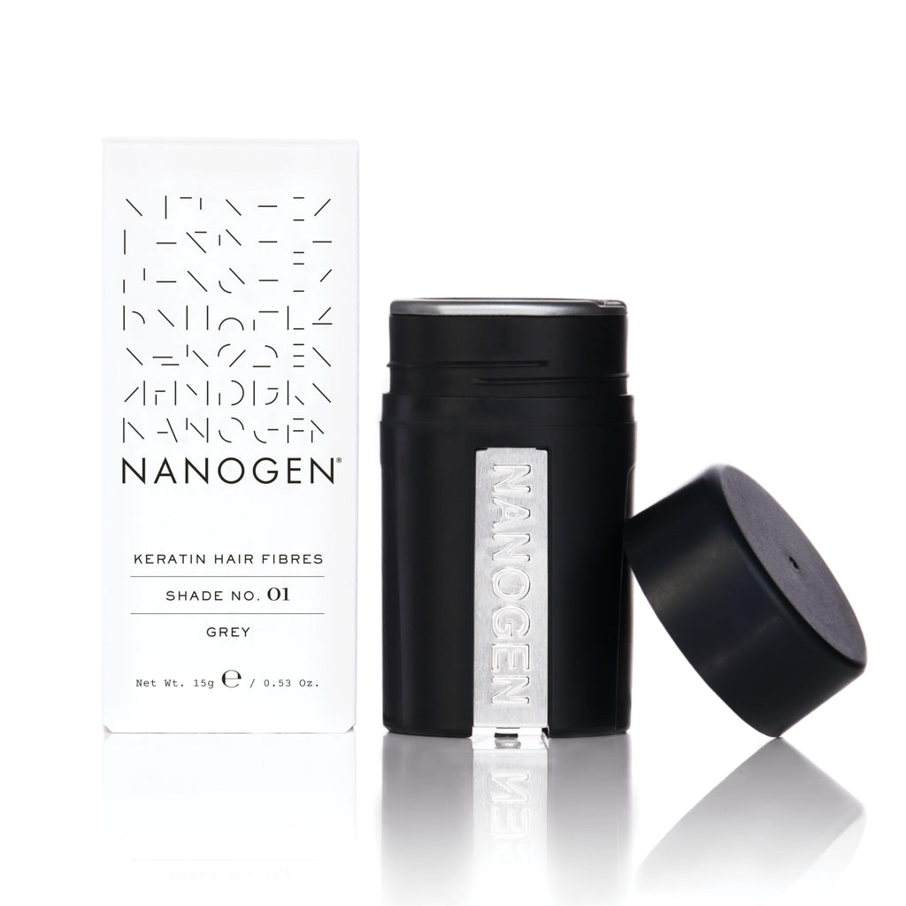 Nanogen Hair Thickening Fibres - 15g Grey - Natural Keratin Hair Loss Concealer - Damaged Box