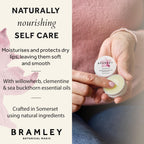 Bramley Lip Balm 15g, Natural Wax Infused with Willowherb, Clementine and Sea Buckthorn to Hydrate and Nourish Lips - New