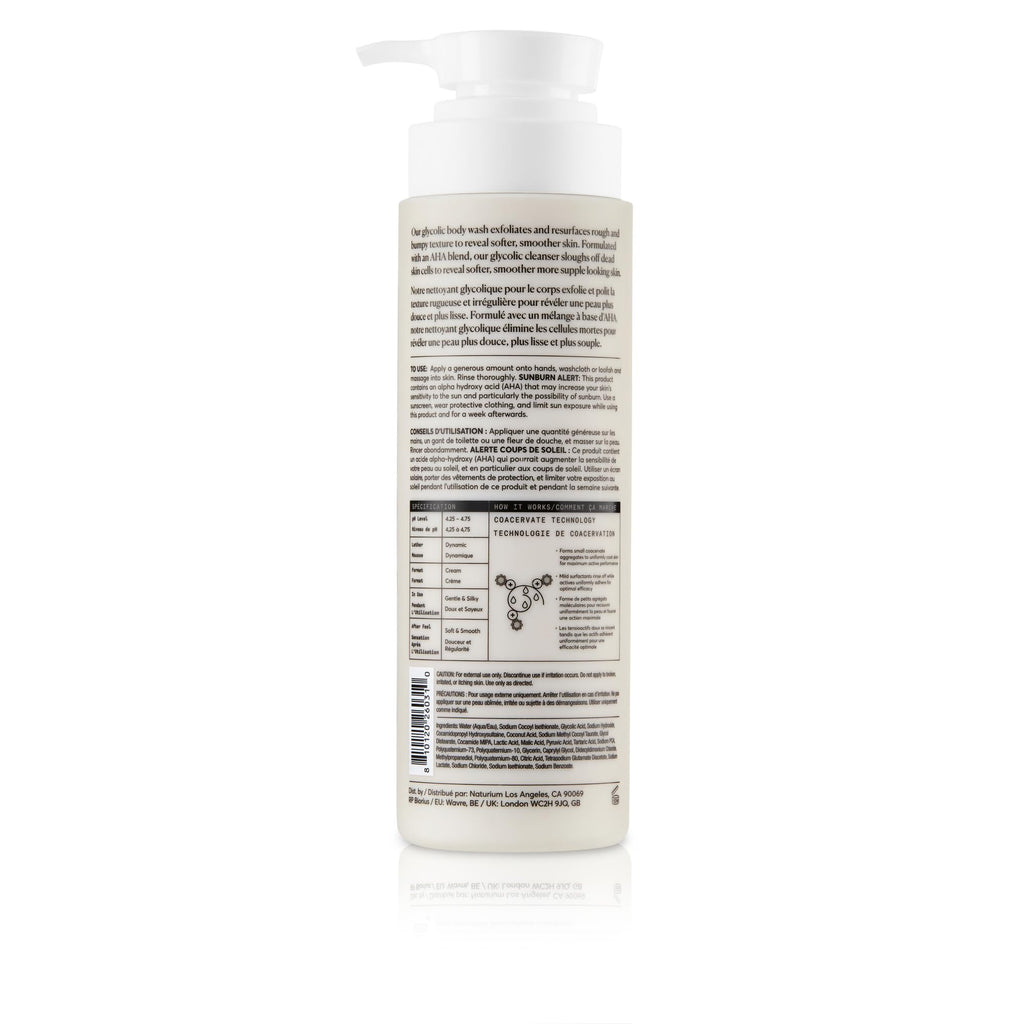 Naturium The Smoother Glycolic Acid Exfoliating Body Wash, Soft & Smoothing Cleanser | 16.9 FL OZ / 500 ML - New