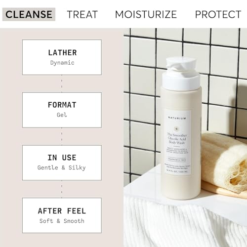 Naturium The Smoother Glycolic Acid Exfoliating Body Wash, Soft & Smoothing Cleanser | 16.9 FL OZ / 500 ML - New