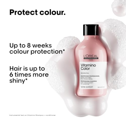 L'Or'eal Professionnel Vitamino Color Shampoo 300ml, Colour Protection and Shinier Stronger Hair, For Coloured Hair - New