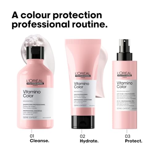 L'Or'eal Professionnel Vitamino Color Shampoo 300ml, Colour Protection and Shinier Stronger Hair, For Coloured Hair - New