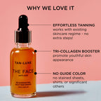 Tan-Luxe THE FACE Self Tan Drops, Light/Medium (30 ml) Add Anti-Aging Tanning Drops to Skin Care for Custom Face Tan, Cruelty Free & Vegan - New