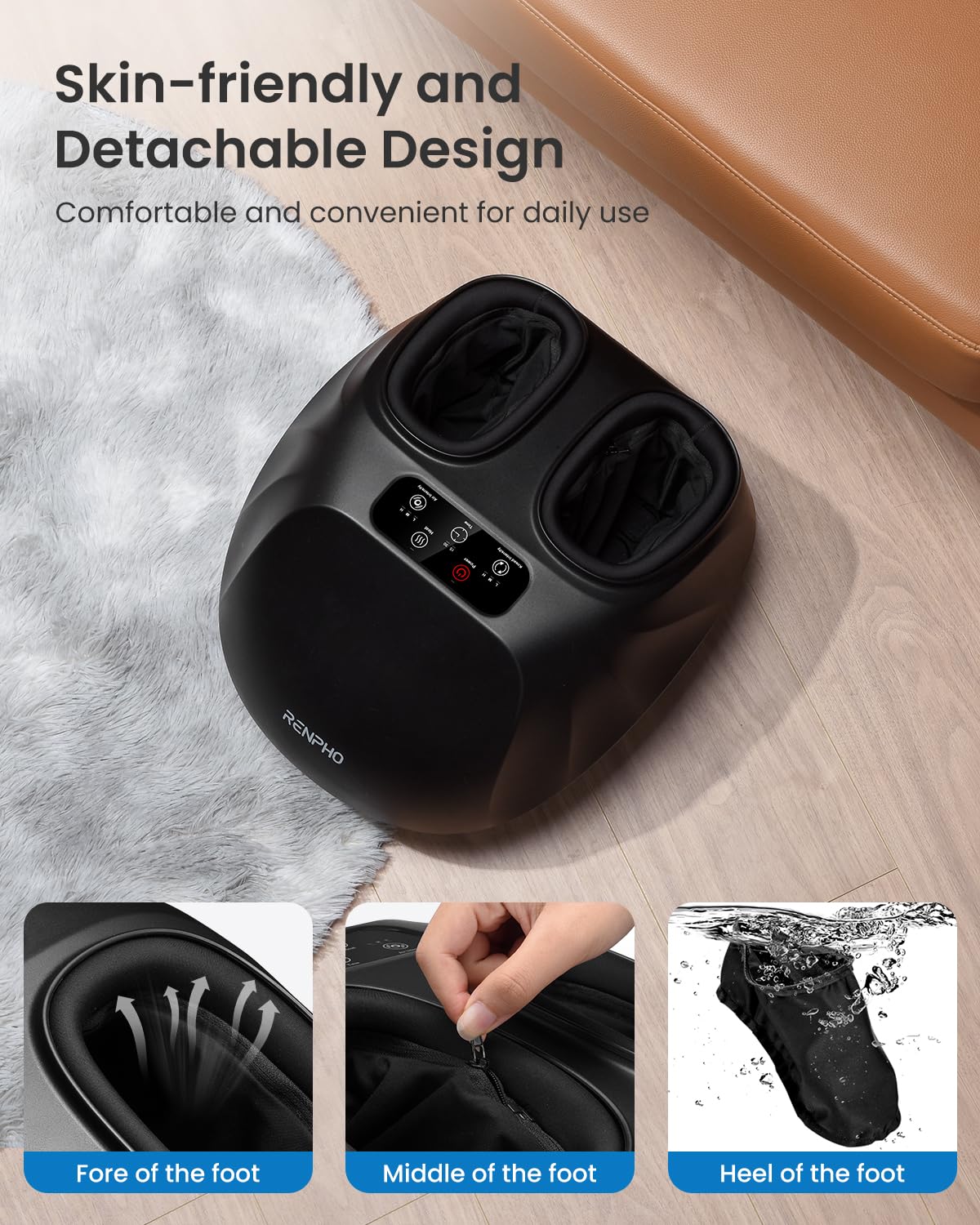 RENPHO Foot Massager with Heat - Electric Shiatsu Kneading Foot & Calf Massager Machine - Relaxation Therapy Device - Damaged Box