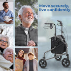 Days Tri Wheel Walker Rollator Foldable Mobility Aid with Bag - Purple - Damaged Box
