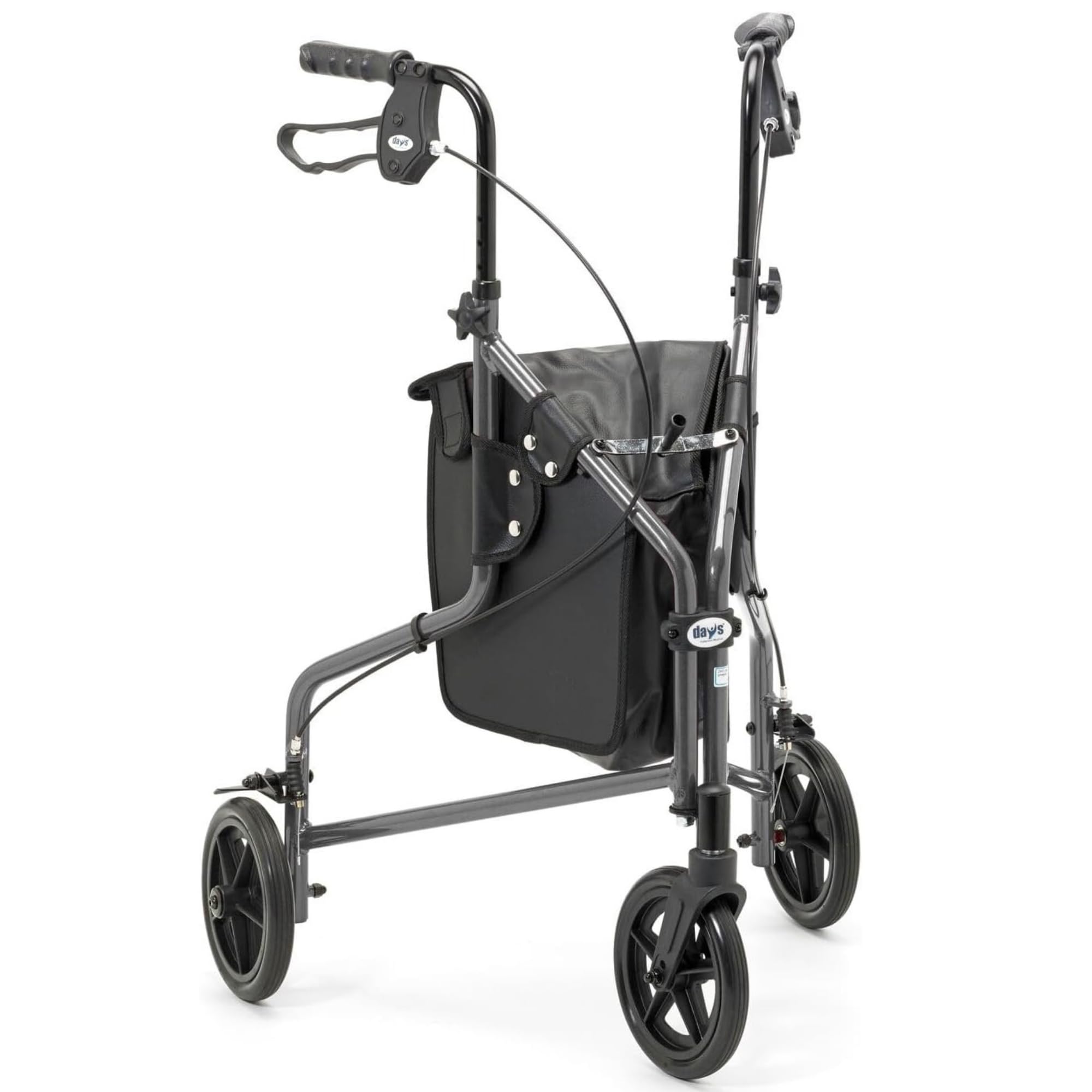 Days Tri Wheel Walker Rollator Foldable Mobility Aid with Bag - Purple - Damaged Box