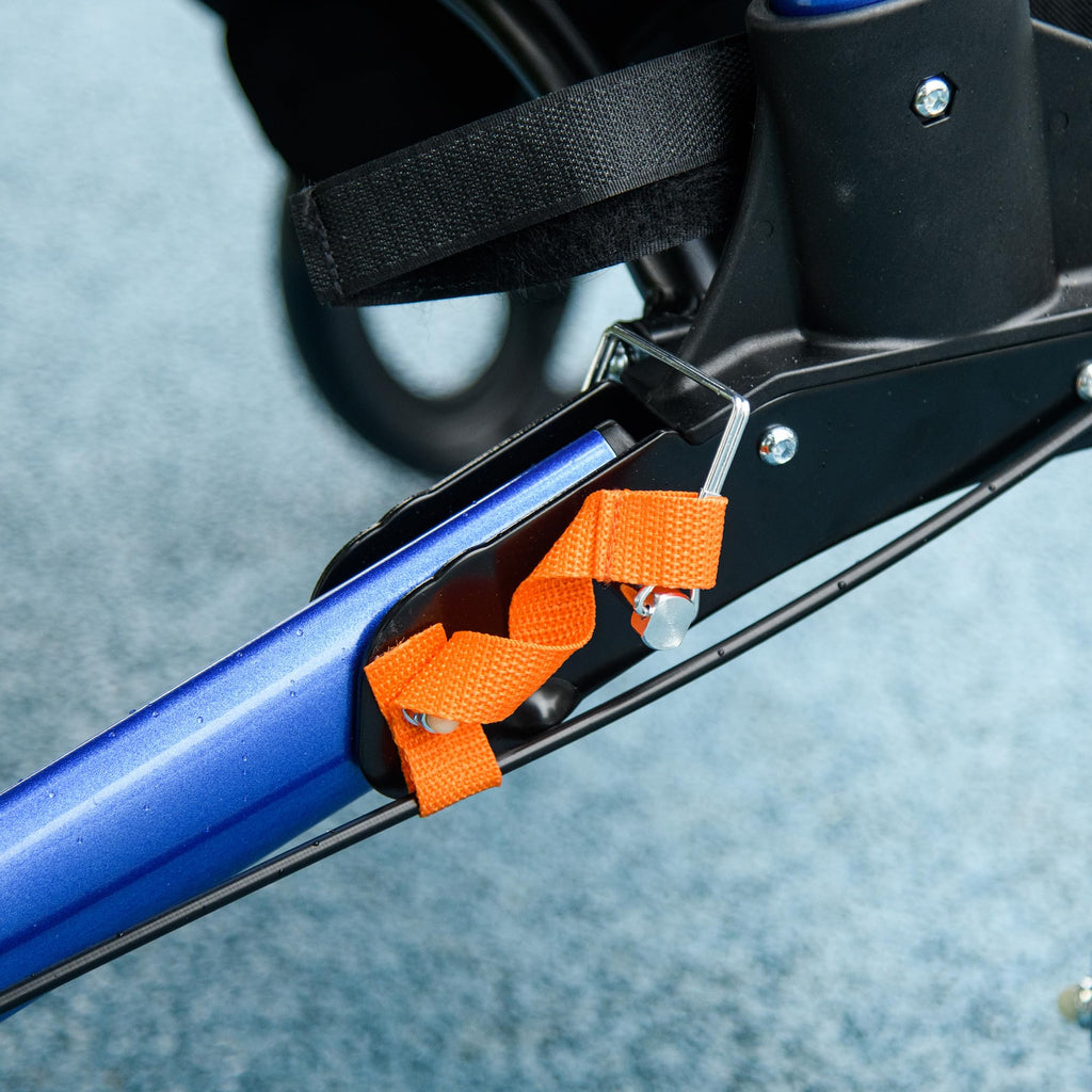 HOMCOM Rollator Walker with Seat Compact Quick Folding 8" Wheels Blue - Damaged Box