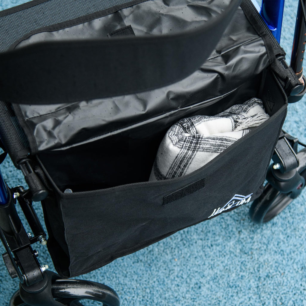 HOMCOM Rollator Walker with Seat Compact Quick Folding 8" Wheels Blue - Damaged Box