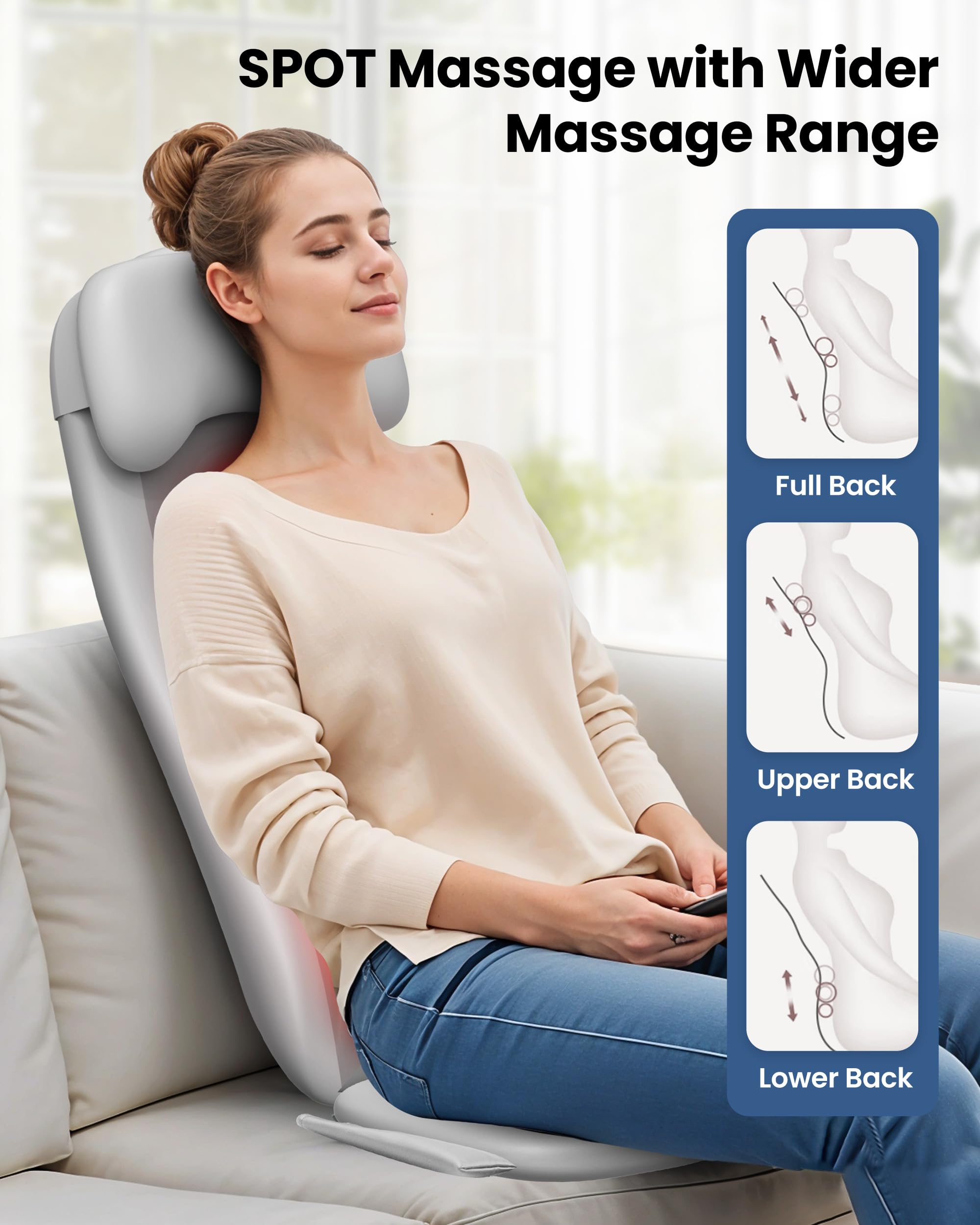COMFIER Shiatsu Back Massage with Heat, 2D/3D Shiatu Massage Seat Cushion - Very Good