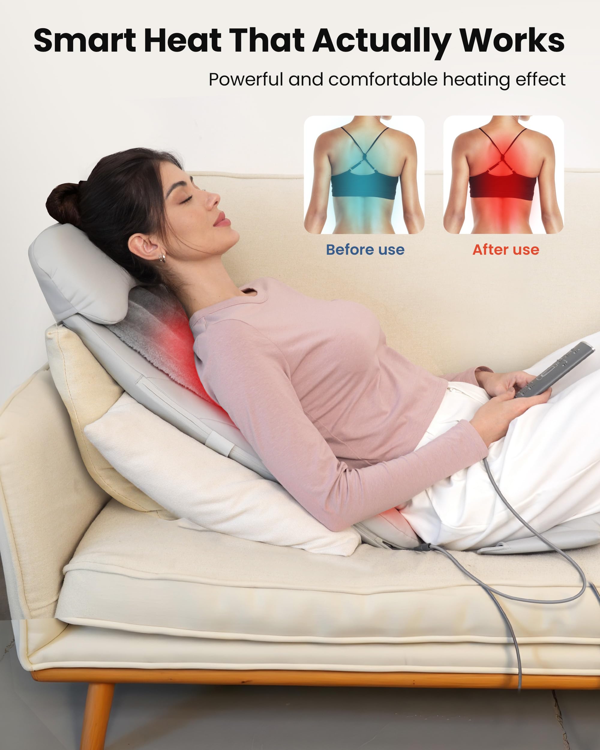 COMFIER Shiatsu Back Massage with Heat, 2D/3D Shiatu Massage Seat Cushion - Very Good