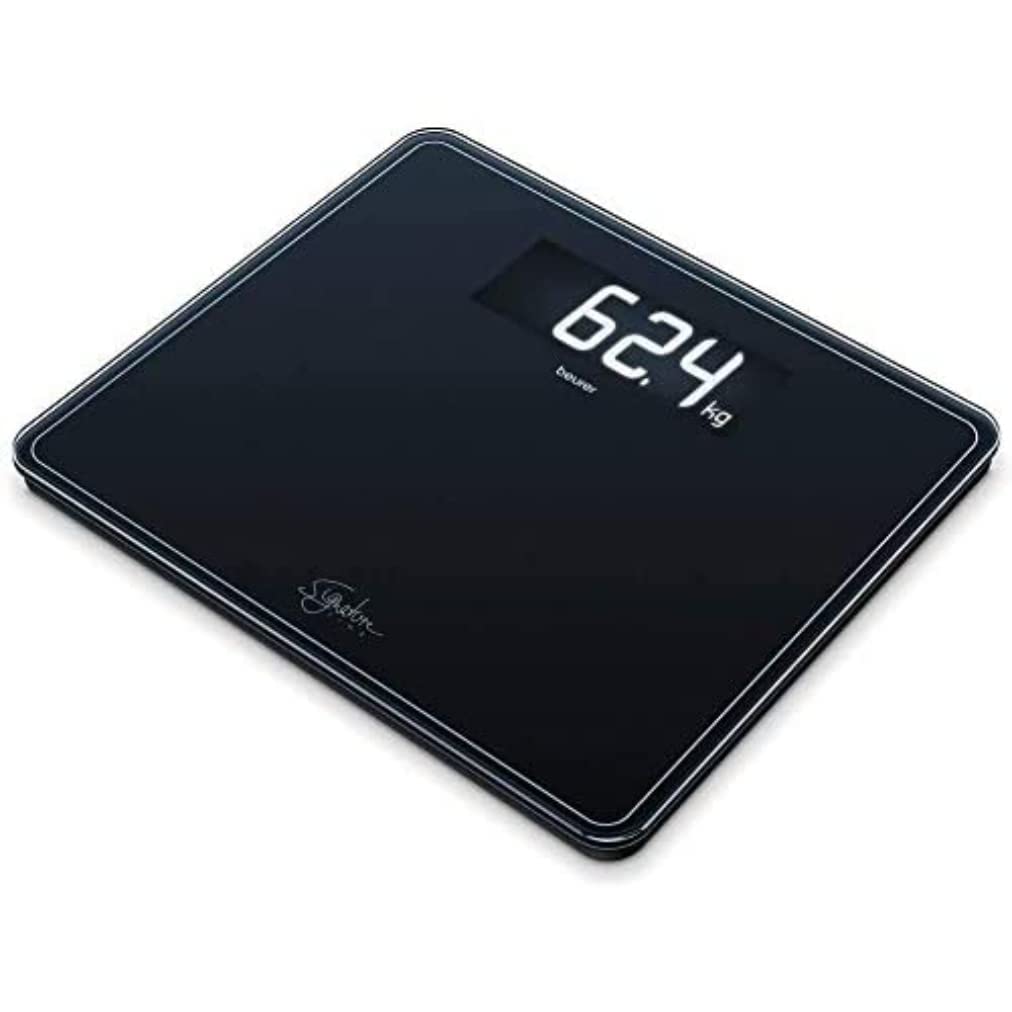 Beurer GS410 Signature Line Glass Bathroom Scale - Black - XXL Display - 200kg Capacity - Safety Glass Weighing Scale - Very Good